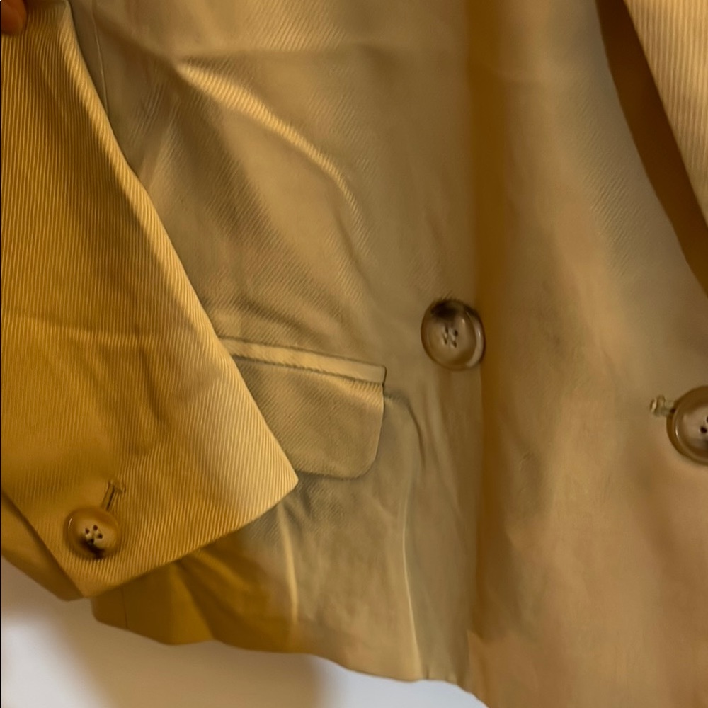 Soft Yellow/ Tan Double-Breasted Jacket - image 3